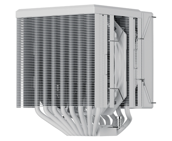 Кулер upHere UE2TC8 White ARGB / 8HPx6mm, 280W TDP, dual tower, 2x120mm ARGB fans, 600-1650RPM, 68 CFM, 25dBA 