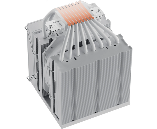  Кулер upHere UE2TC8 White ARGB / 8HPx6mm, 280W TDP, dual tower, 2x120mm ARGB fans, 600-1650RPM, 68 CFM, 25dBA 